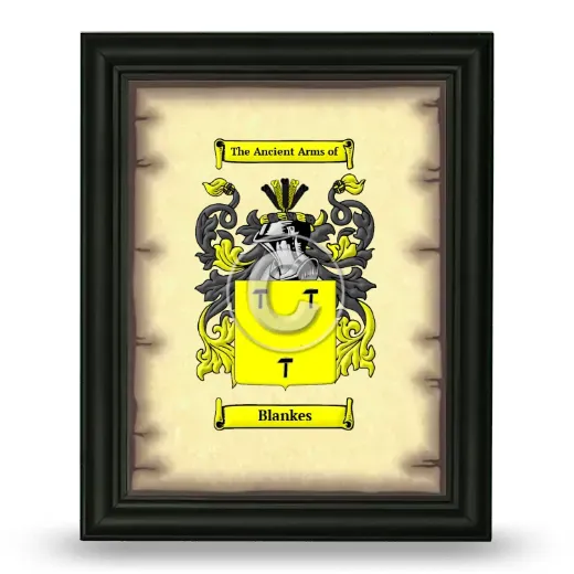 Blankes Coat of Arms Framed - Black