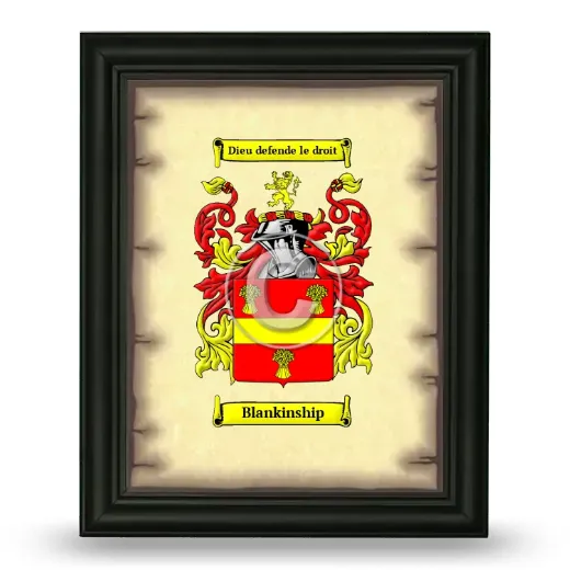 Blankinship Coat of Arms Framed - Black