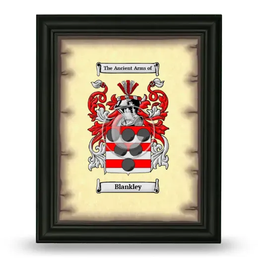 Blankley Coat of Arms Framed - Black