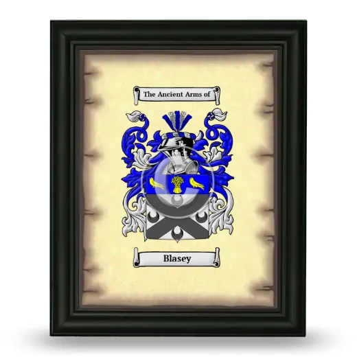Blasey Coat of Arms Framed - Black