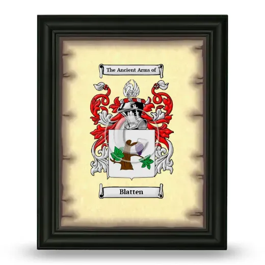 Blatten Coat of Arms Framed - Black
