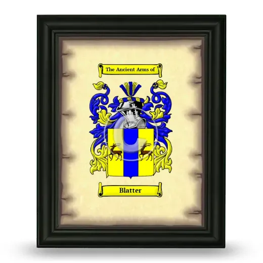 Blatter Coat of Arms Framed - Black