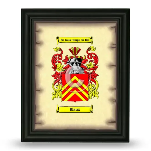 Blaux Coat of Arms Framed - Black