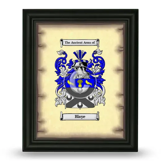 Blaye Coat of Arms Framed - Black