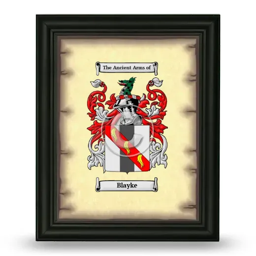 Blayke Coat of Arms Framed - Black