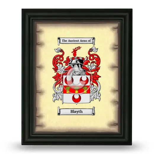 Blayth Coat of Arms Framed - Black