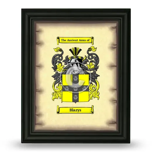 Blazys Coat of Arms Framed - Black