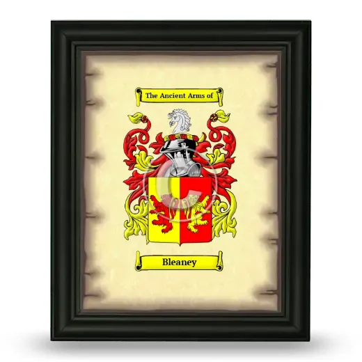 Bleaney Coat of Arms Framed - Black
