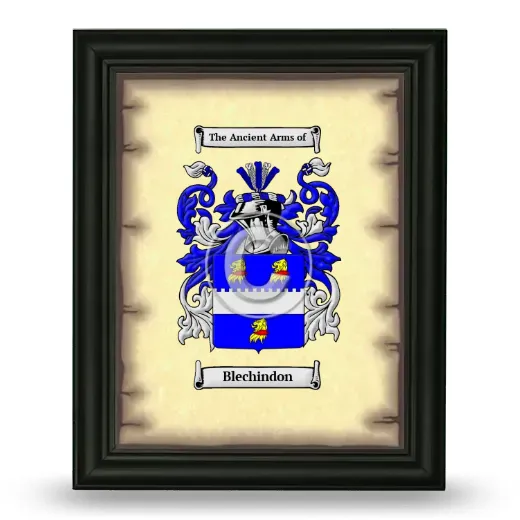 Blechindon Coat of Arms Framed - Black
