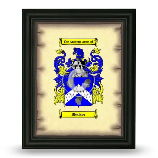 Blecker Coat of Arms Framed - Black
