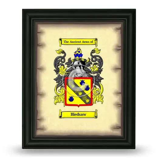 Bledsaw Coat of Arms Framed - Black