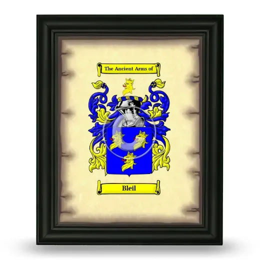 Bleil Coat of Arms Framed - Black