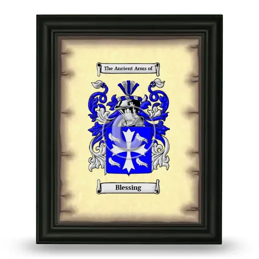 Blessing Coat of Arms Framed - Black