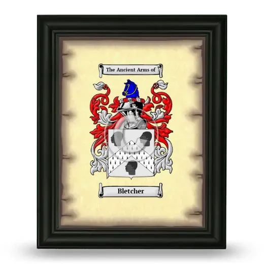 Bletcher Coat of Arms Framed - Black