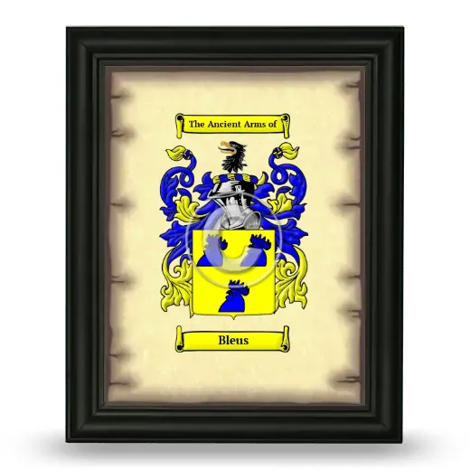 Bleus Coat of Arms Framed - Black