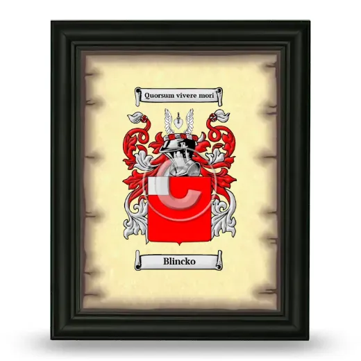 Blincko Coat of Arms Framed - Black