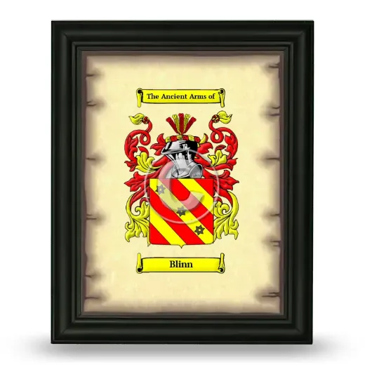 Blinn Coat of Arms Framed - Black