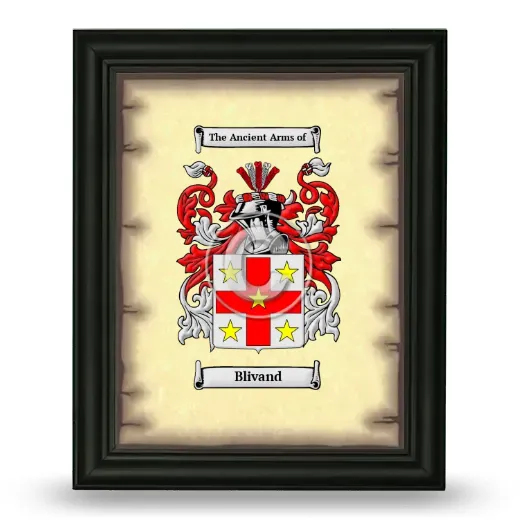 Blivand Coat of Arms Framed - Black
