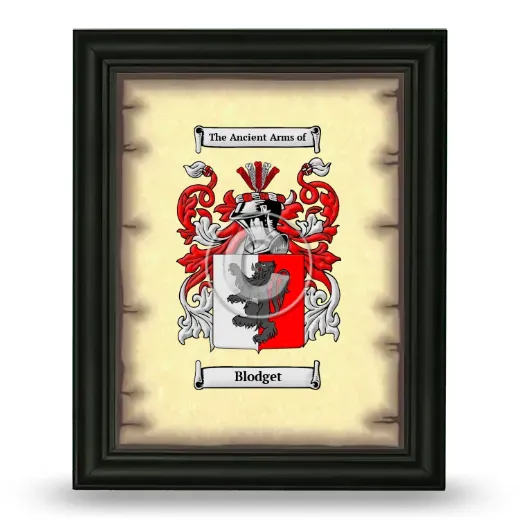 Blodget Coat of Arms Framed - Black