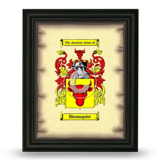 Bloomquist Coat of Arms Framed - Black