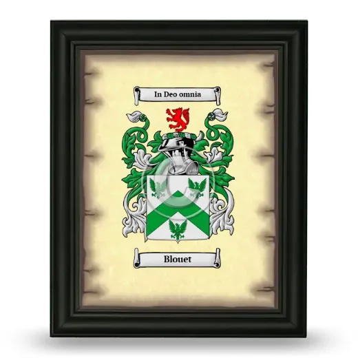 Blouet Coat of Arms Framed - Black