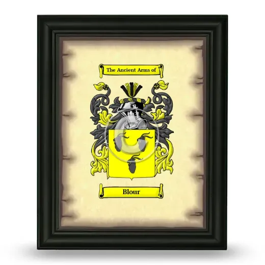 Blour Coat of Arms Framed - Black