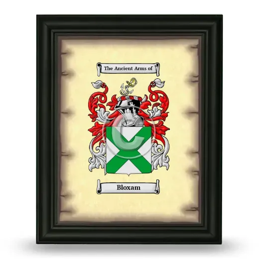 Bloxam Coat of Arms Framed - Black