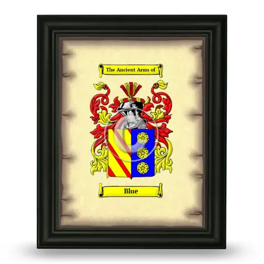 Blue Coat of Arms Framed - Black