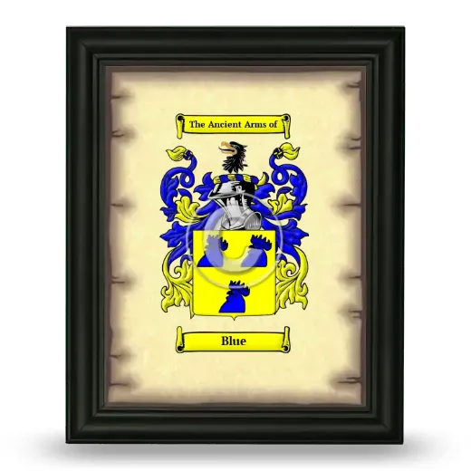 Blue Coat of Arms Framed - Black
