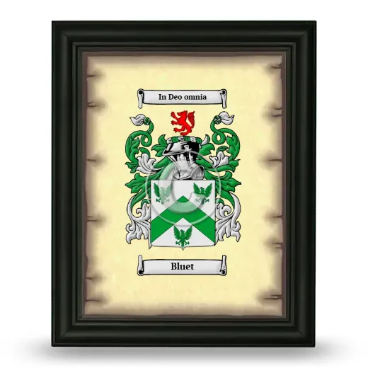 Bluet Coat of Arms Framed - Black