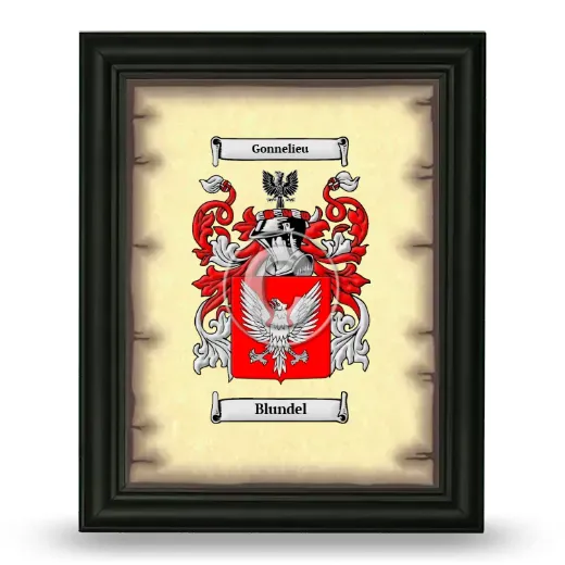 Blundel Coat of Arms Framed - Black