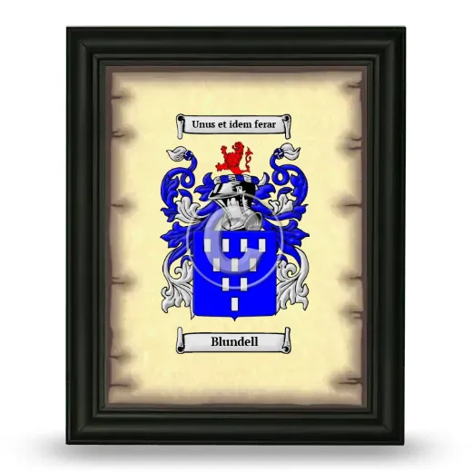 Blundell Coat of Arms Framed - Black