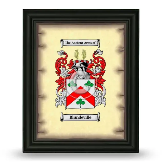 Blundeville Coat of Arms Framed - Black