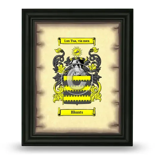 Blunts Coat of Arms Framed - Black