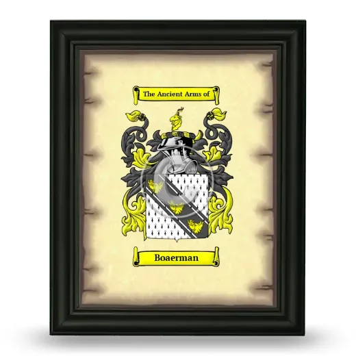 Boaerman Coat of Arms Framed - Black