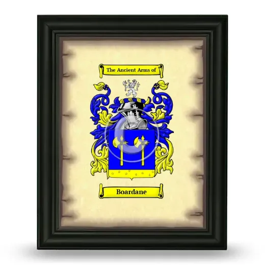 Boardane Coat of Arms Framed - Black