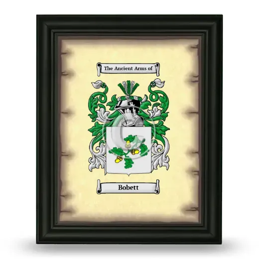 Bobett Coat of Arms Framed - Black