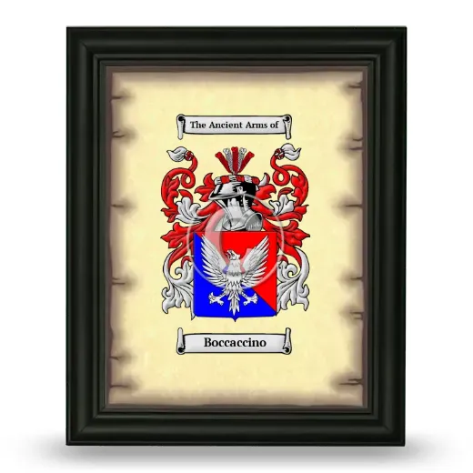 Boccaccino Coat of Arms Framed - Black