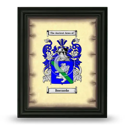 Boccardo Coat of Arms Framed - Black