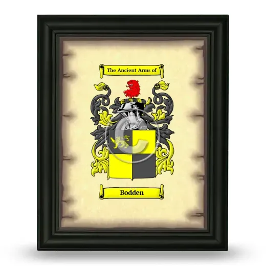 Bodden Coat of Arms Framed - Black