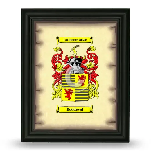 Boddeval Coat of Arms Framed - Black
