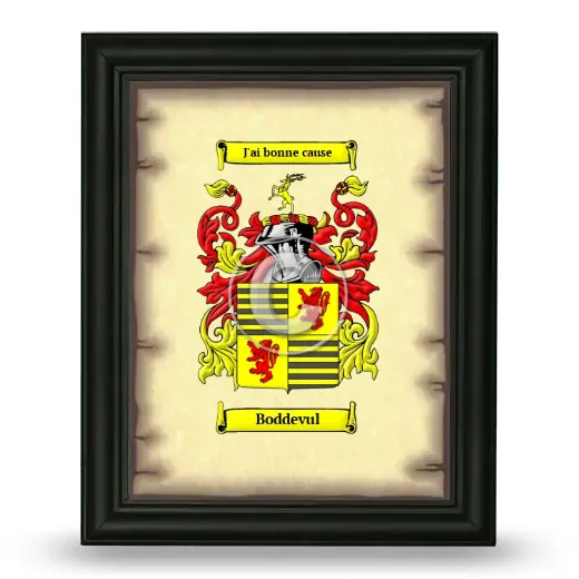 Boddevul Coat of Arms Framed - Black