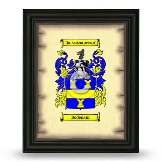 Bodenam Coat of Arms Framed - Black