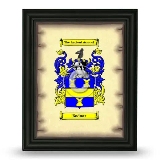 Bodnar Coat of Arms Framed - Black
