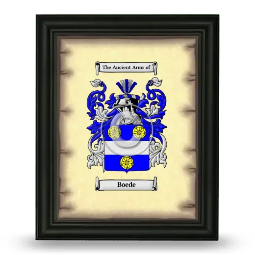 Boede Coat of Arms Framed - Black