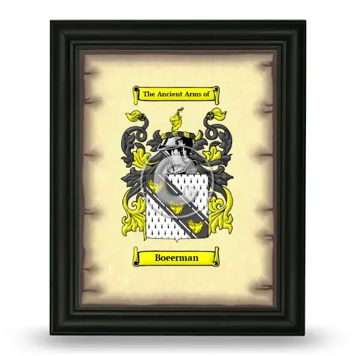 Boeerman Coat of Arms Framed - Black