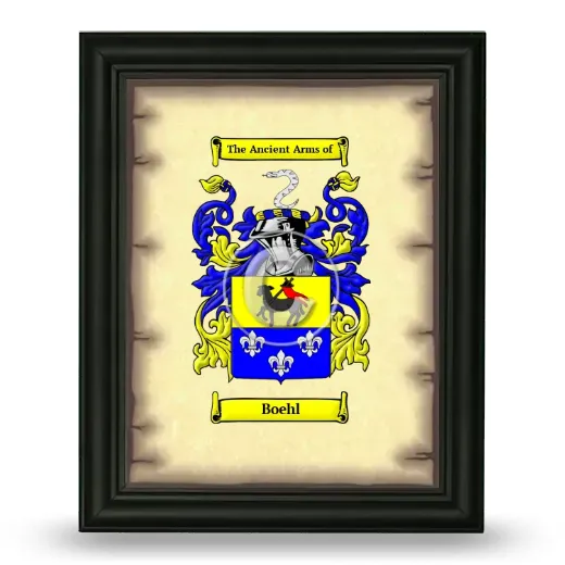 Boehl Coat of Arms Framed - Black