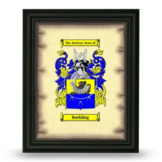 Boehling Coat of Arms Framed - Black