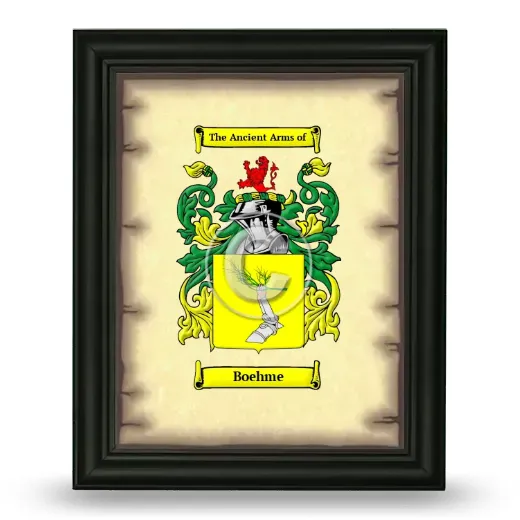 Boehme Coat of Arms Framed - Black