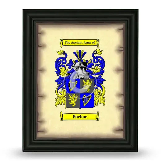 Boehne Coat of Arms Framed - Black